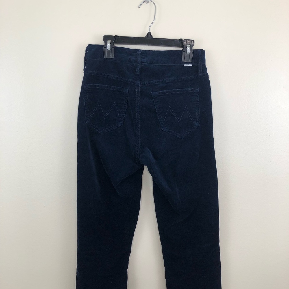 Mother high waisted looker ankle chew hopscotch blue corduroy size 25 - Picture 6 of 15